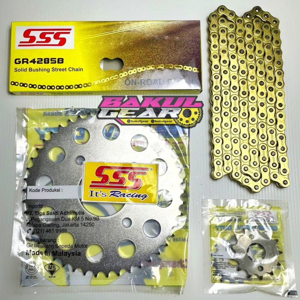 Gear Set SSS CBR150r CB150r Tiger CB GL Verza Sonic 150r Supra GTR  Megapro CBR 150 Rantai 428 KH1