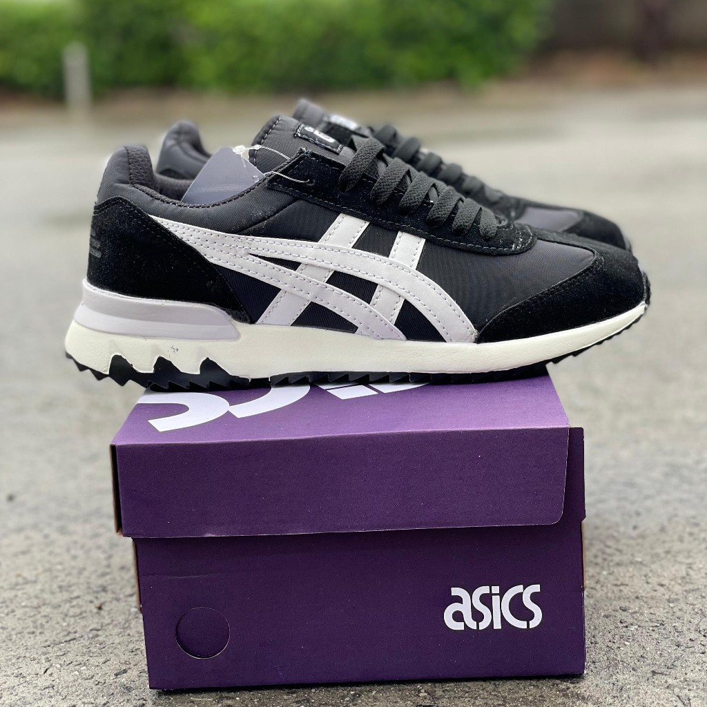 Sepatu Running Asics California Black White Pria Wanita Sneakers Olahraga Hitam Putih Casual Best Se