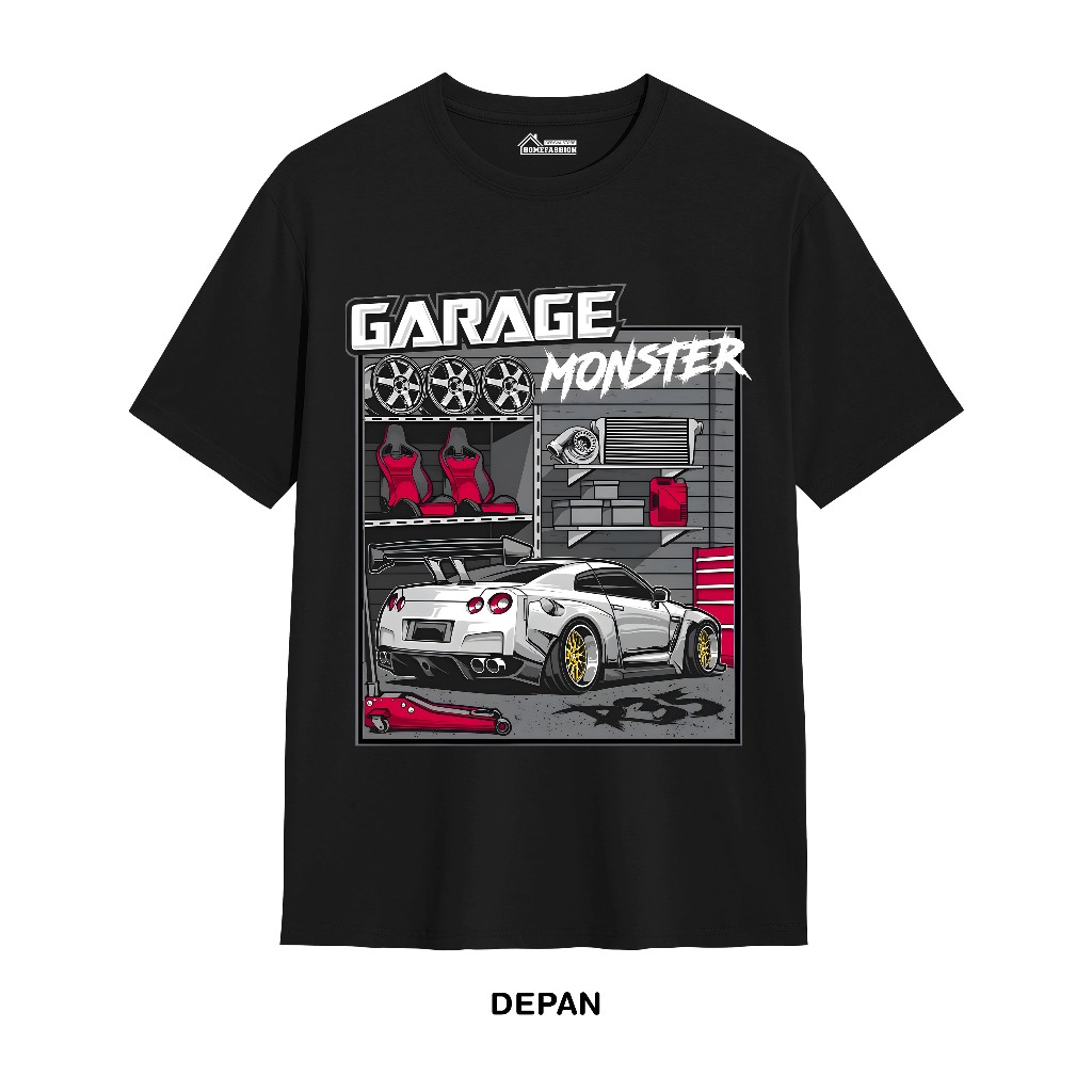 kaos pria garage monster nissan R35 | tshirt mobil car original racing