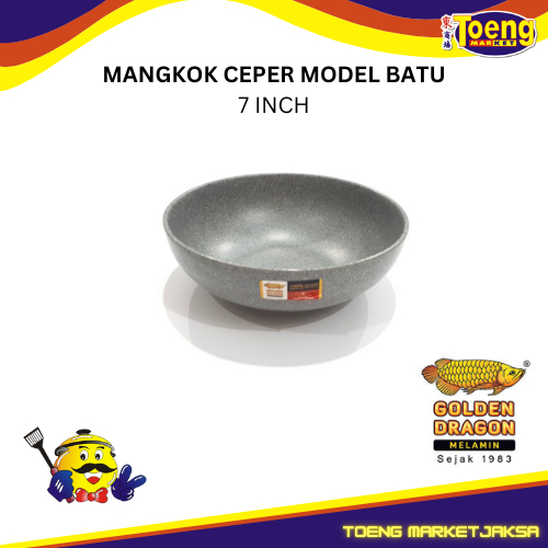 MANGKOK CEPER MODEL BATU 7 INCH ABU-ABU W7107A GOLDEN DRAGON