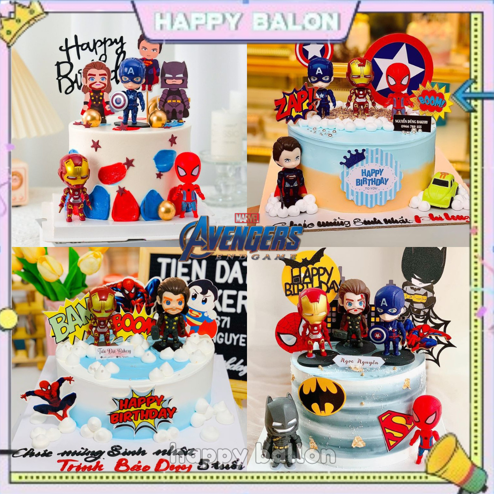 Hiasan Kue Mainan Miniatur 3D Karakter Avengers Tema Superhero untuk Dekorasi Pesta Ulang Tahun Anak