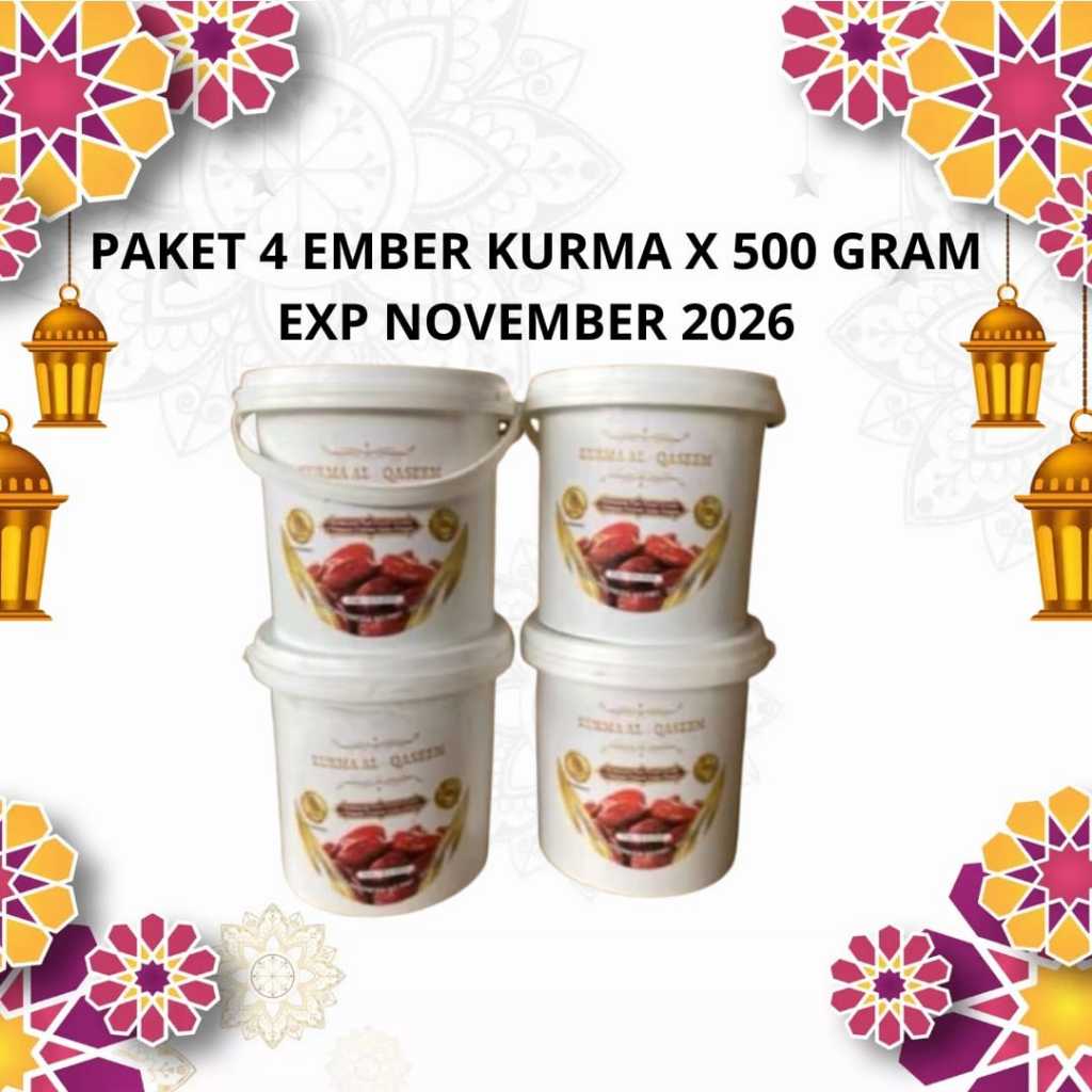 

Paket 4 Ember Kurma Al Qaseem X 500 Gram Exp November 2026
