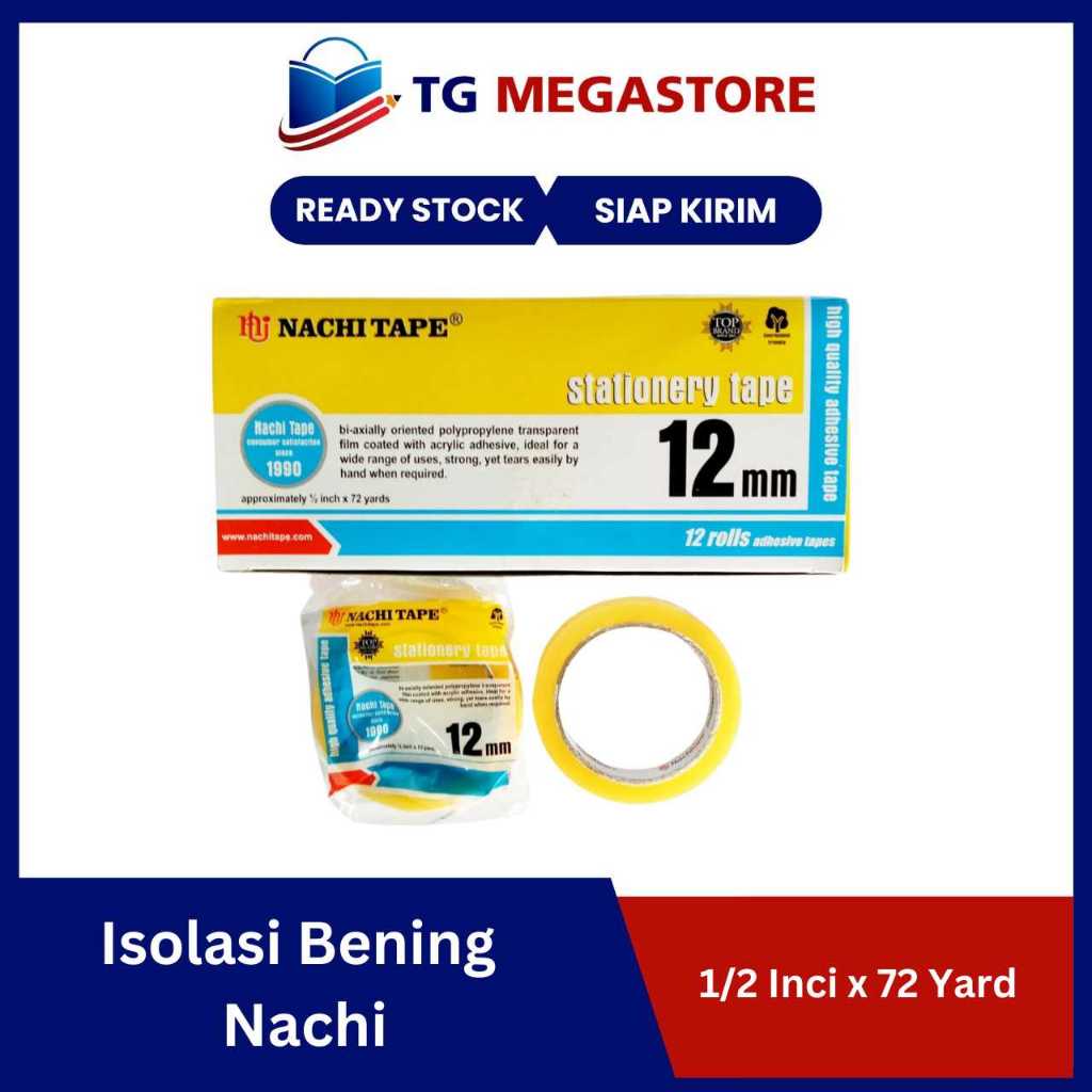 

Isolasi Bening Nachi 1/2 Inci x 72 Yard