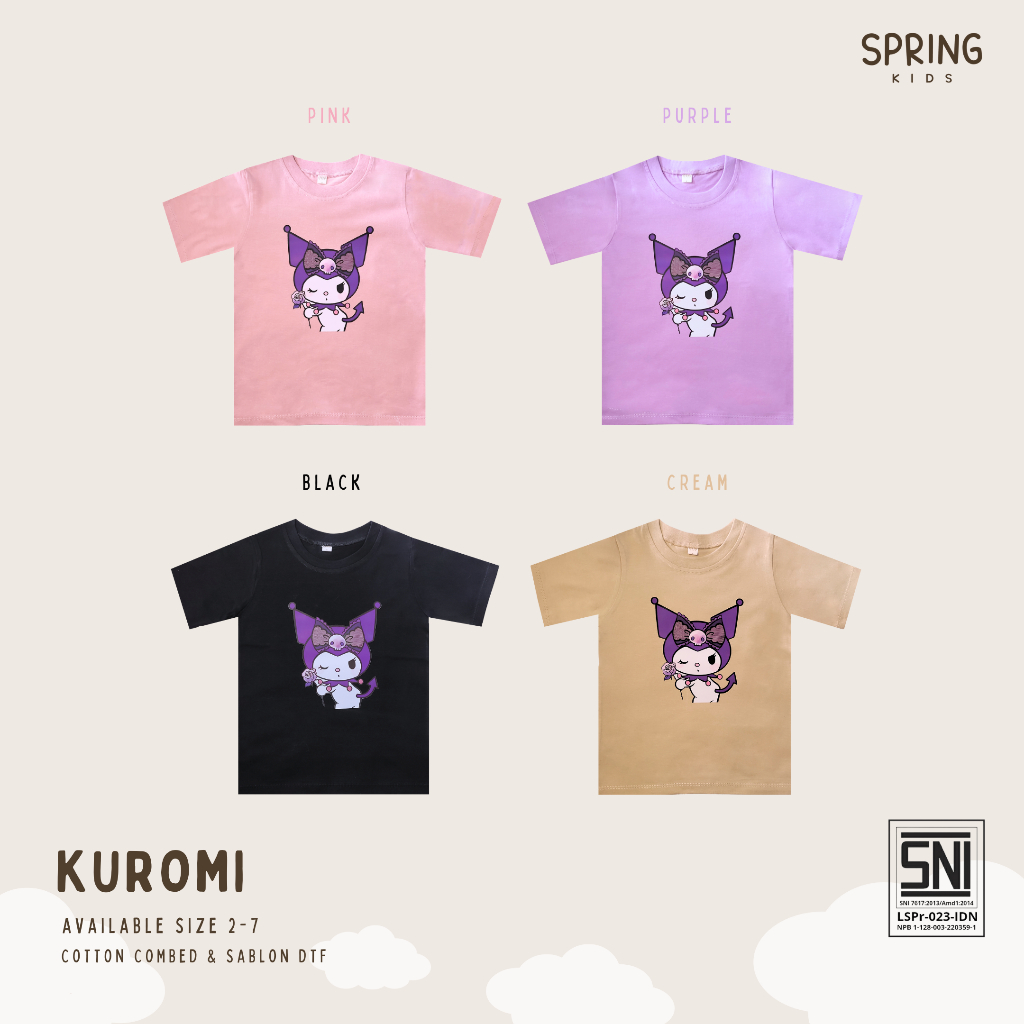 KAOS GAMBAR KUROMI/T-SHIRT KUROMI