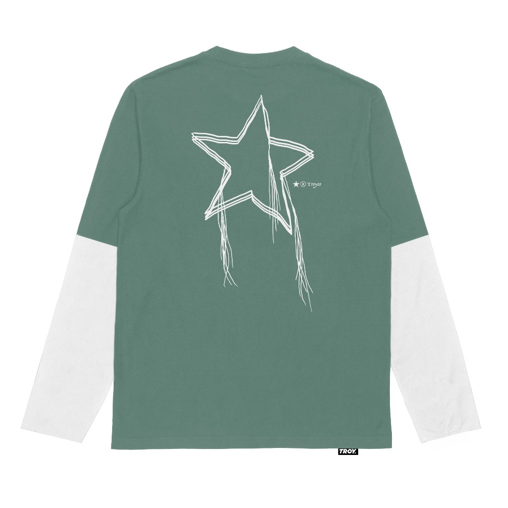 Troy Company Double Layer Long Sleeve Mineral Green Star Lines DS 2983