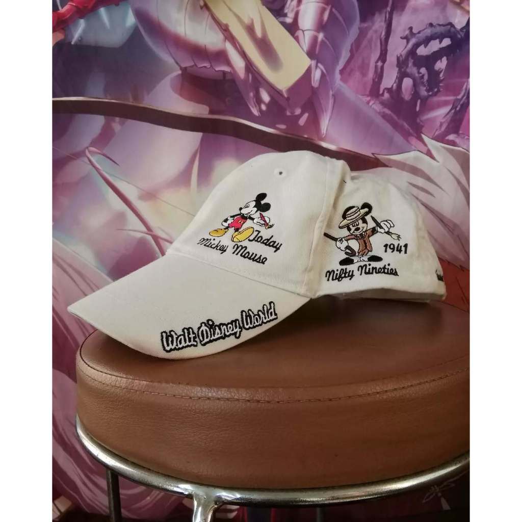 Vintage Disney Mickey Mouse Embroidery White Cap Topi Original Second Merch Japan Korea Brand Vintag