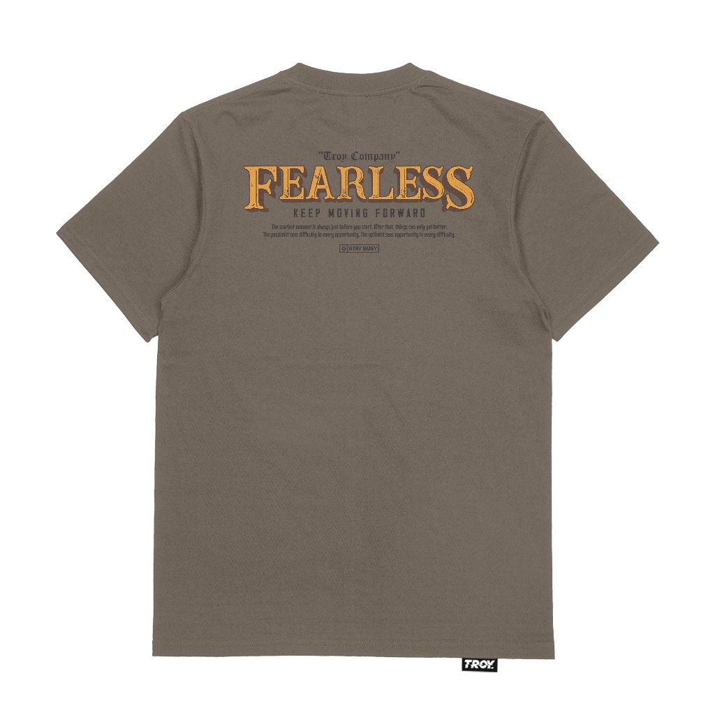 Troy Company Tshirt Maple Brown Fearless - Kaos Lengan Pendek Kaos Coklat Maple MTD 2977