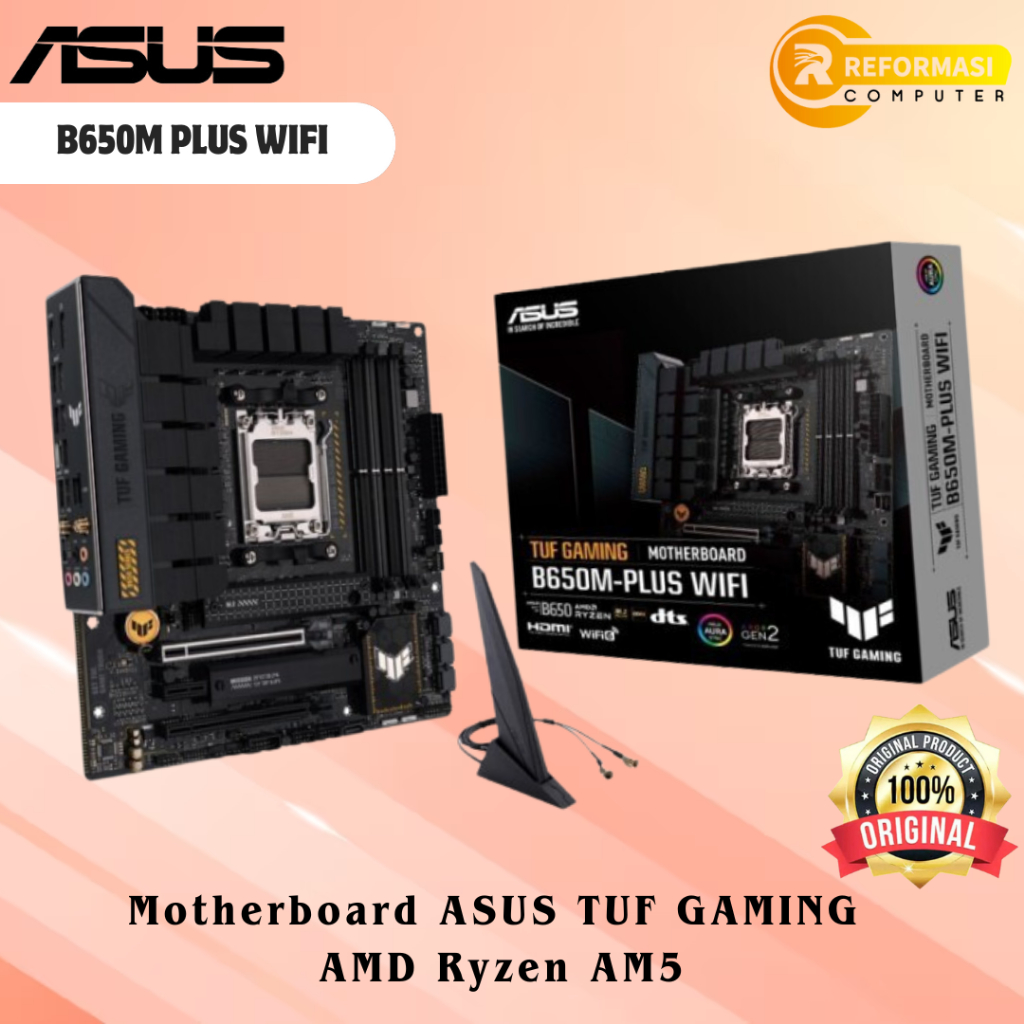 ASUS Motherboard TUF GAMING B650M PLUS WIFI  Motherboard AMD B650 Ryzen AM5