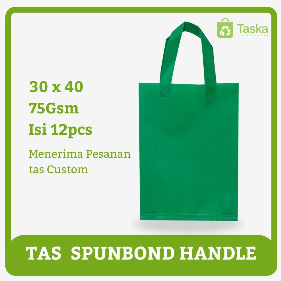 

TAS SPUNBOND HANDLE 30X40 LUSINAN WARNA HIJAU TUA / Tas Belanja Murah / Kantong Belanja