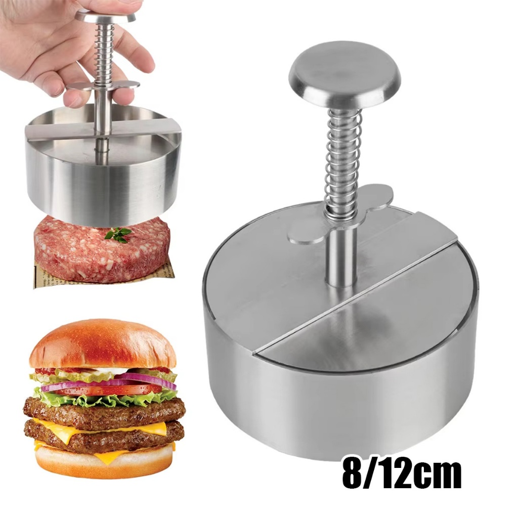 Stainless cetakan roti burger alat cetak daging burger cetakan beef burger Mudah untuk dilepaskan da