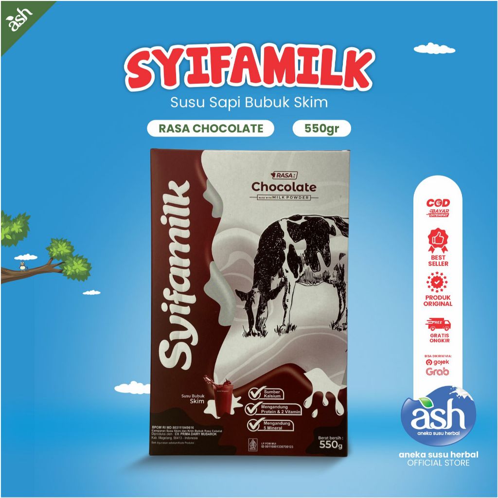 

SUSU SYIFAMILK Rasa Cokelat 550gr Menyehatkan Pencernaan Menguatkan Tulang Menurunkan Berat Badan - Adam Herbal - anekasusuherbal