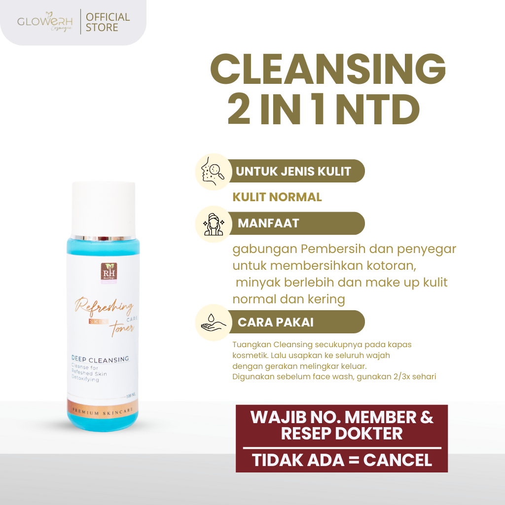 RH Glowerh Cleansing   2 in 1 NTD - untuk kulit normal