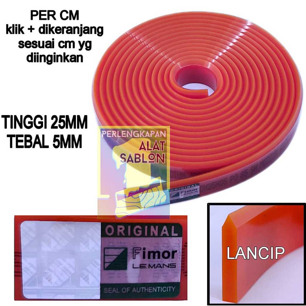 

KARET RAKEL SABLON FIMOR ORANGE LANCIP 25MMX5MM PER CM