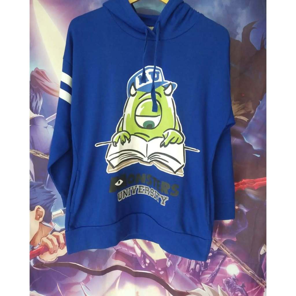 Monster University Mike Blue Hoodie Jaket Sweater Original Second Merch Japan Korea Brand Vintage Re
