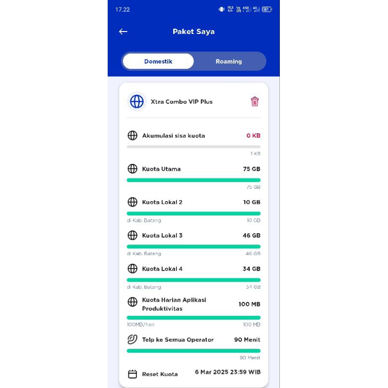 Kartu Xtra Combo VIP Diskon 90 %