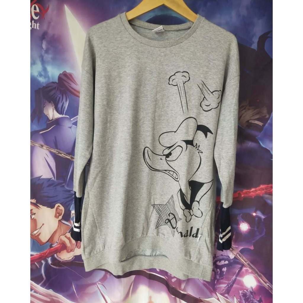 Disney's Donald Duck Grey Art Official Crewneck Jaket Sweater Original Second Merch Japan Korea Bran