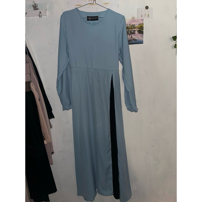 Gamis baby blue nina azmi