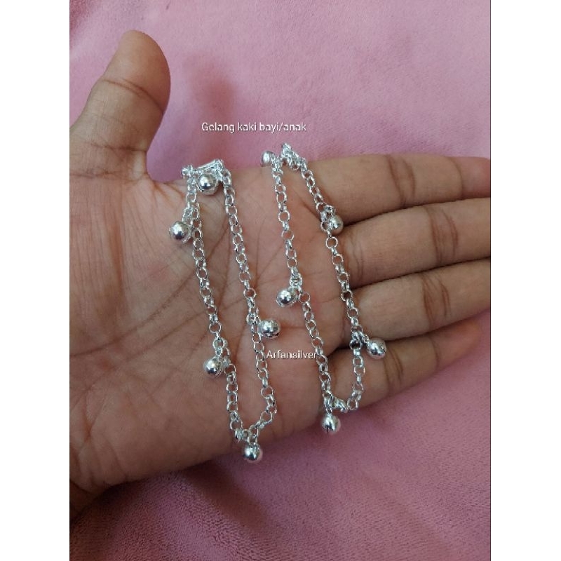 gelang kaki perak bayi full kerincingan