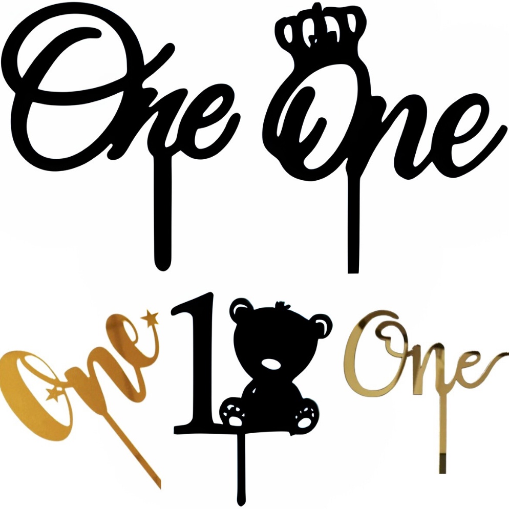 Terlaris Topper Kue Akrilik Angka 1 Satu One  Decoration Inspiration One Old Month Year Baby Born Pu