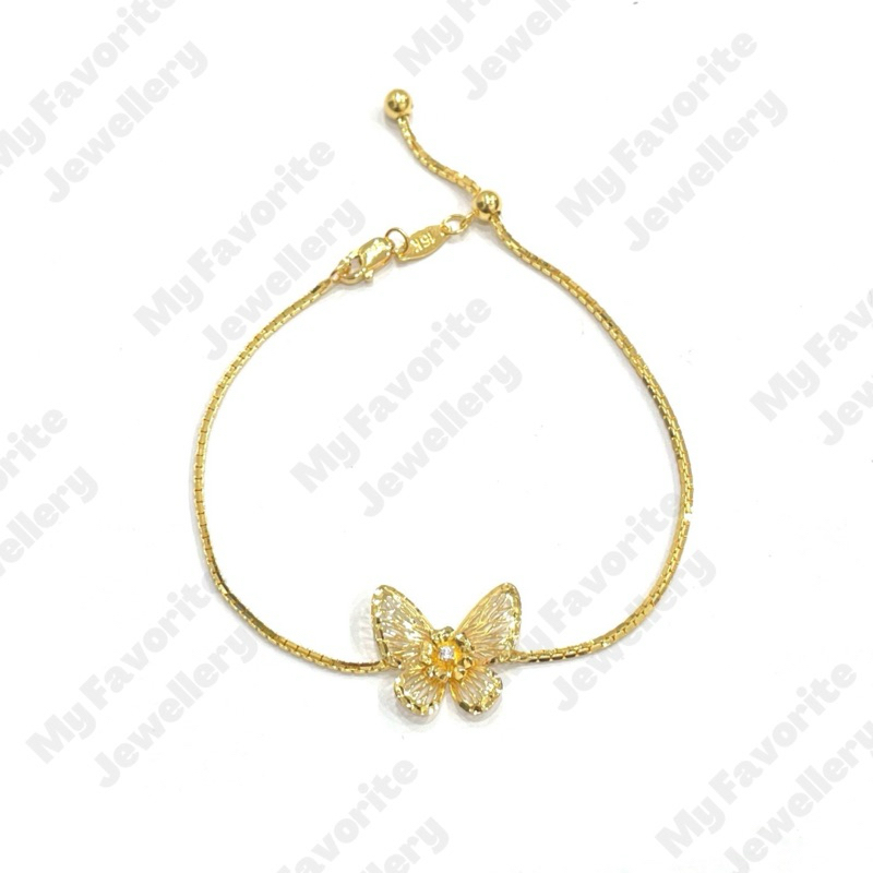 Gelang Serut Kupu-kupu Terbaru Emas Asli Kadar 700