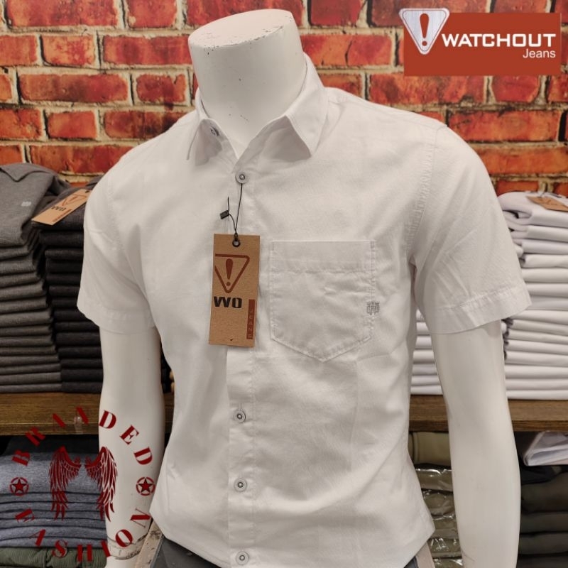 WATCHOUT JEANS RM KEMEJA LENGAN PENDEK JS502410002 WHITE