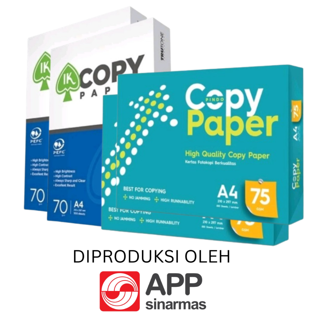 

mh Kertas HVS A4 70 Gram 75 Gram 1 Rim Lembar Kertas Print Fotocopy