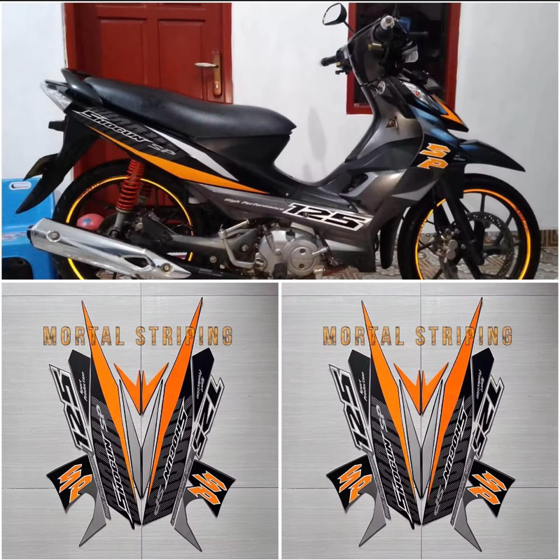 STIKER STRIPING MOTOR SHOGUN SP 125 2008 2009 HITAM ABU