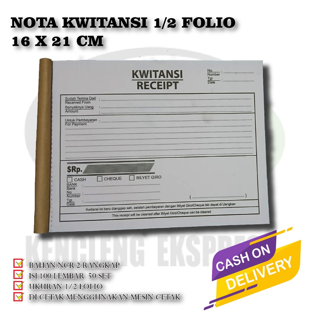 

NOTA KWITANSI 2 PLAY ISI 50 SET 100 LEMBAR