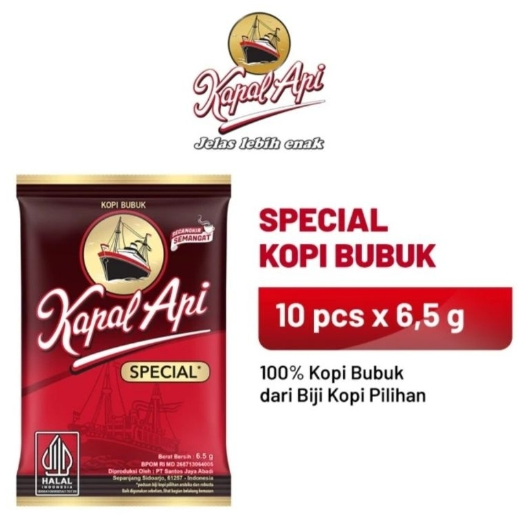 

KAPAL API Bubuk Special merah 1 renteng ( 10pcs x 6 gr )