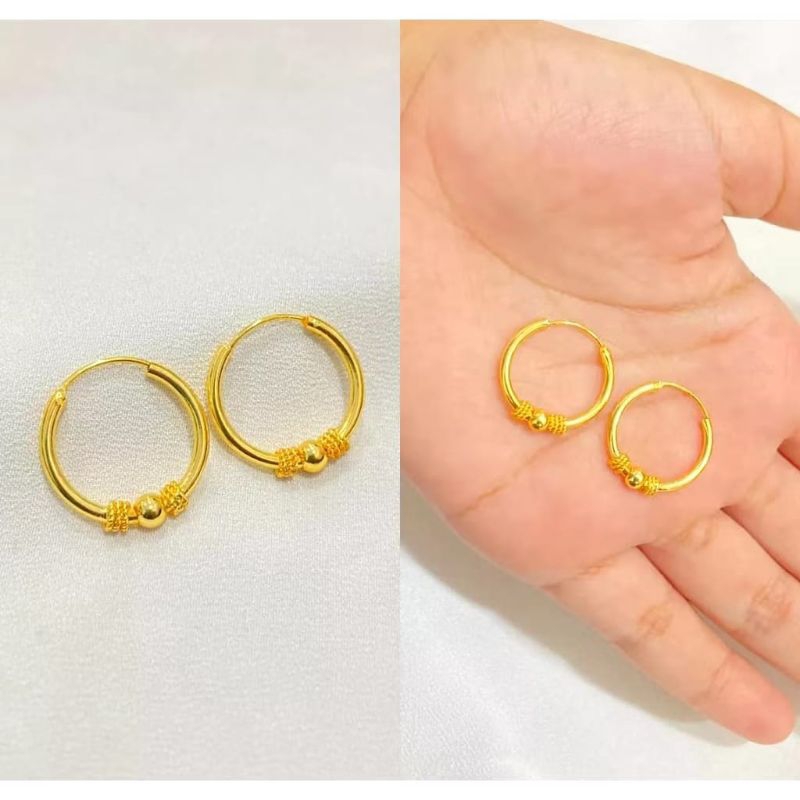 anting emas murni 24 karat ada suratt