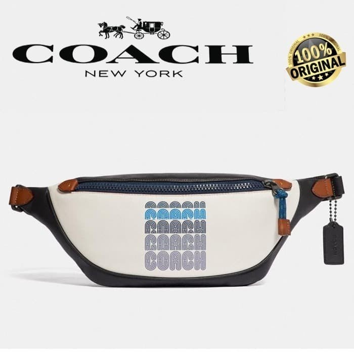 Tas COACH RIVINGTON Belt Bag With Coach Print WHITE 100% ORIGINAL