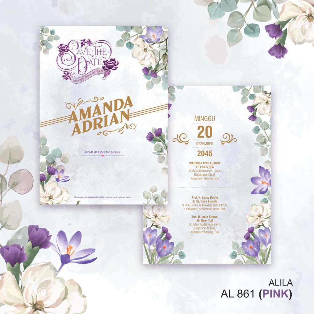 ALILA 861 PINK | Blangko Undangan | Undangan Murah  | FLASH SALE | isi 100 pcs