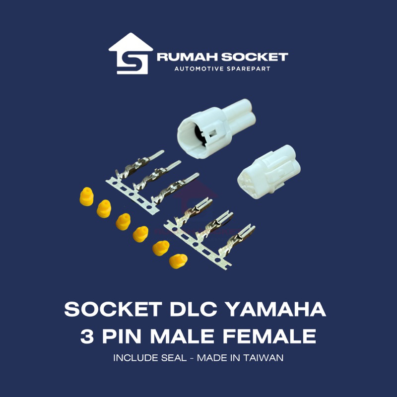 SOKET DLC YAMAHA 3 PIN MALE FEMALE SOKET DLC RESET SOKET DLC SHORT CONNECTOR DLC ECM TAIWAN