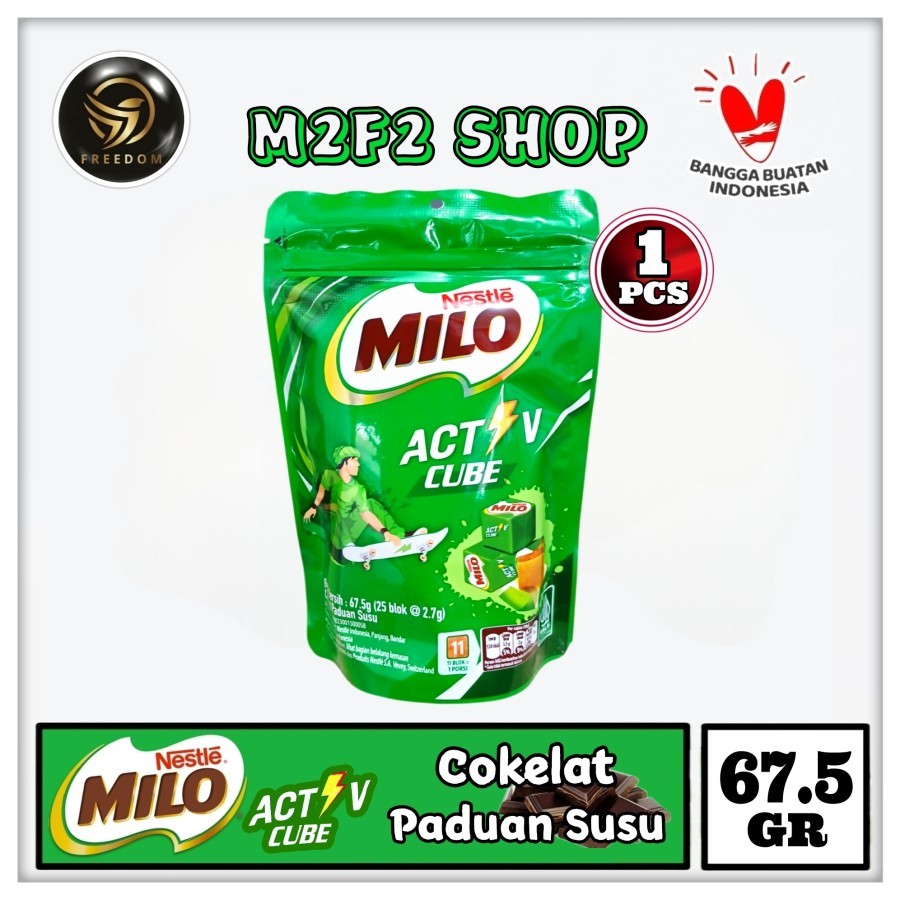 

Nestle Milo Active Cube | Camilan Blok Cokelat Paduan Susu Pouch - 67,5 gr (Kemasan Satuan)