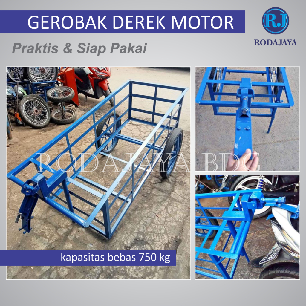 TOW CART / CRANE BARROW / Gerobak tarik motor / Gerobak derek motor / ukuran 120x50x40 cm / kekuatan