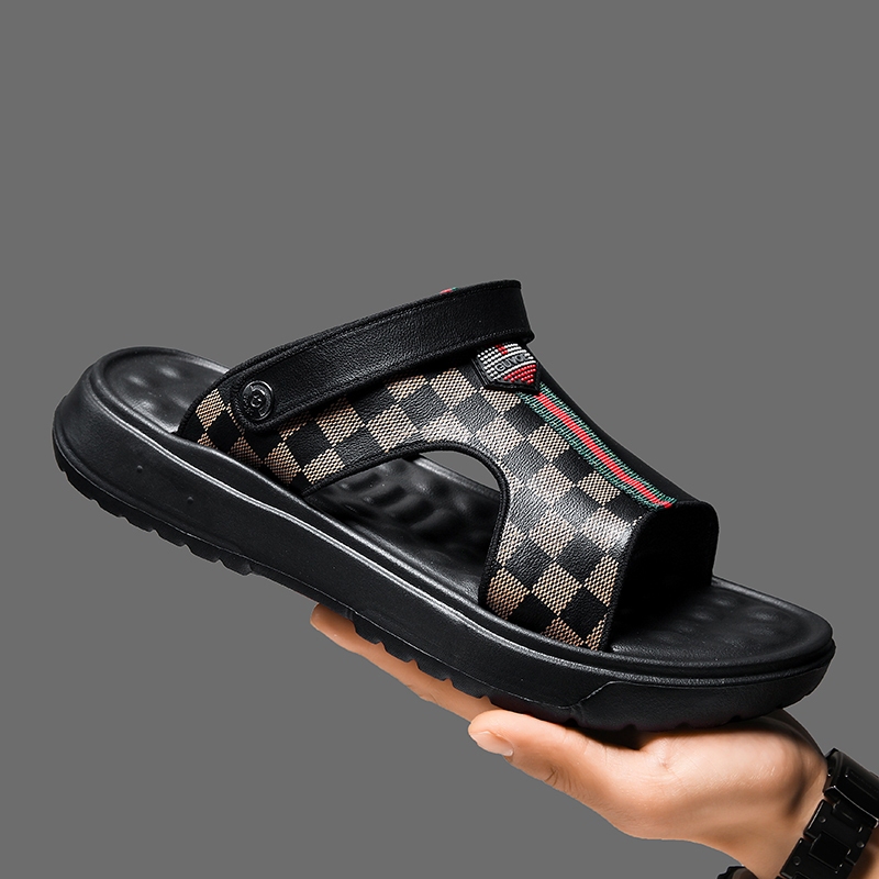 Sandal Kasual Pria Sandal Gunung Outdoor Pria Sandal Slip-on Sandal Kulit Pria