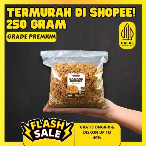 

Bawang Goreng Asli Original 250gr GRADE PREMIUM Brambang Merah Bagor Renyah Kriuk Garing Murah Enak