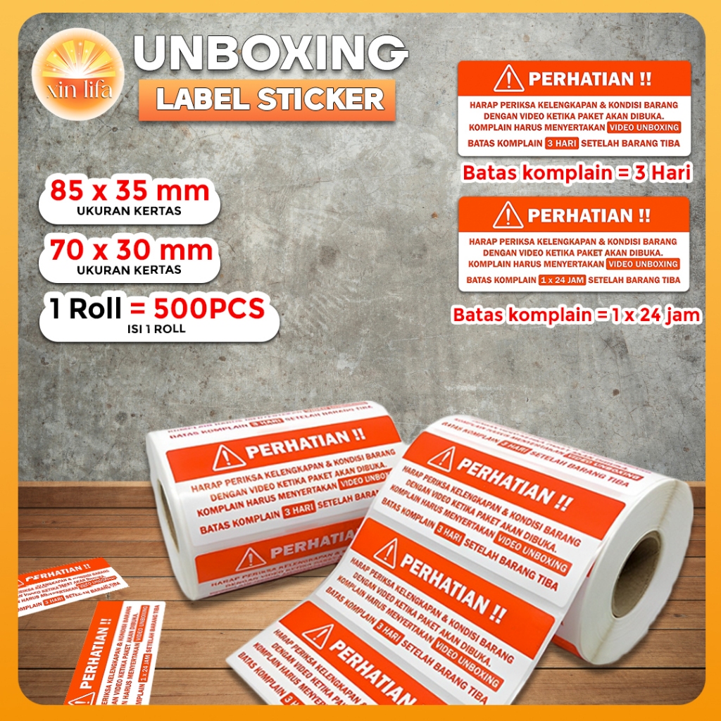 

Label Sticker Video Unboxing Stiker Perhatian Pengiriman Online Shop 85 x 35 mm isi 500 pcs