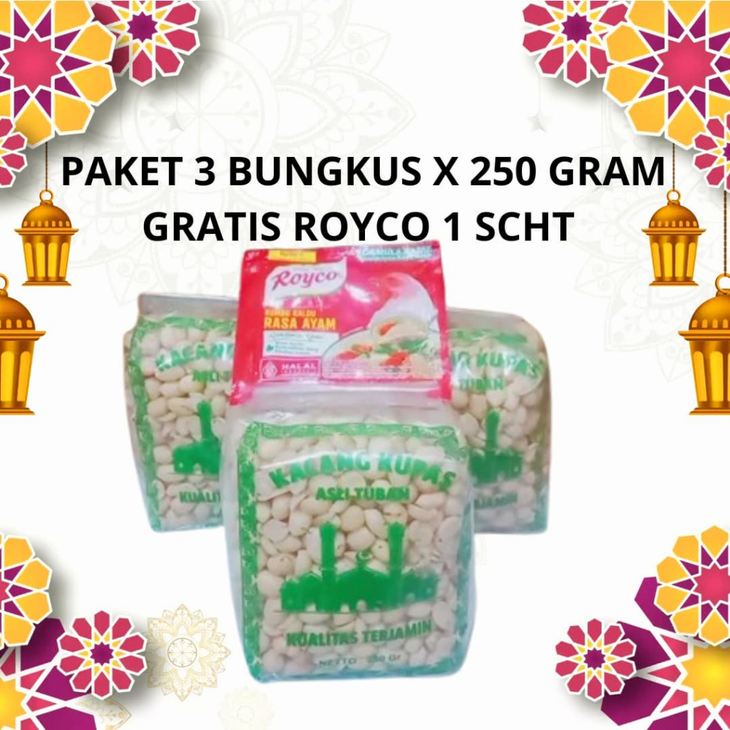 

Paket 3 Bungkus x 250 Gram Kacang Tanah Mentah Kupas Asli Tuban Gratis Royco 1 Sachet