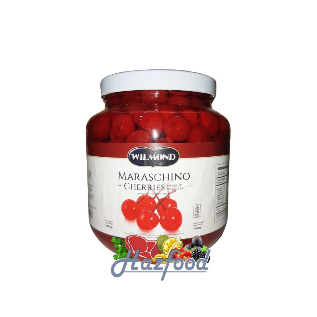 

Buah Ceri Merah Tangkai | Maraschino Cherries Wilmond 2 Kg