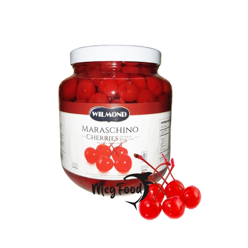 

Buah Ceri Merah Tangkai | Maraschino Cherries Wilmond 2 Kg