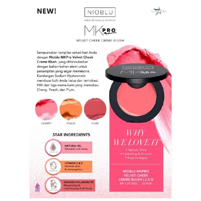 JAFRA Nioblu VELVET CHEEK CReam Blush on Plum, Chery, peach
