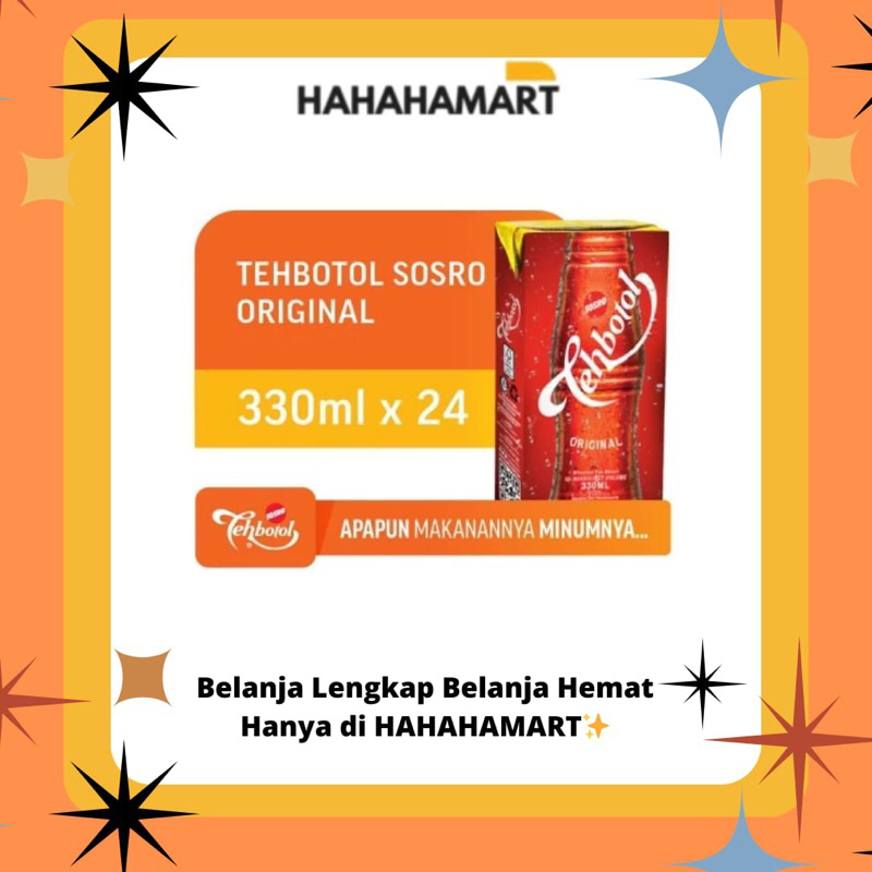 

✨hahahamart_sby✨ SOSRO TEH BOTOL KOTAK 330 ML || HARGA KARTON ISI (24 PCS)