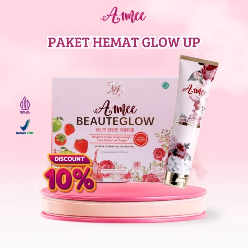 Bundling Aimee BeauteGlow isi 15 sachet mix Aimee Ultimate Brightening Body Lotion