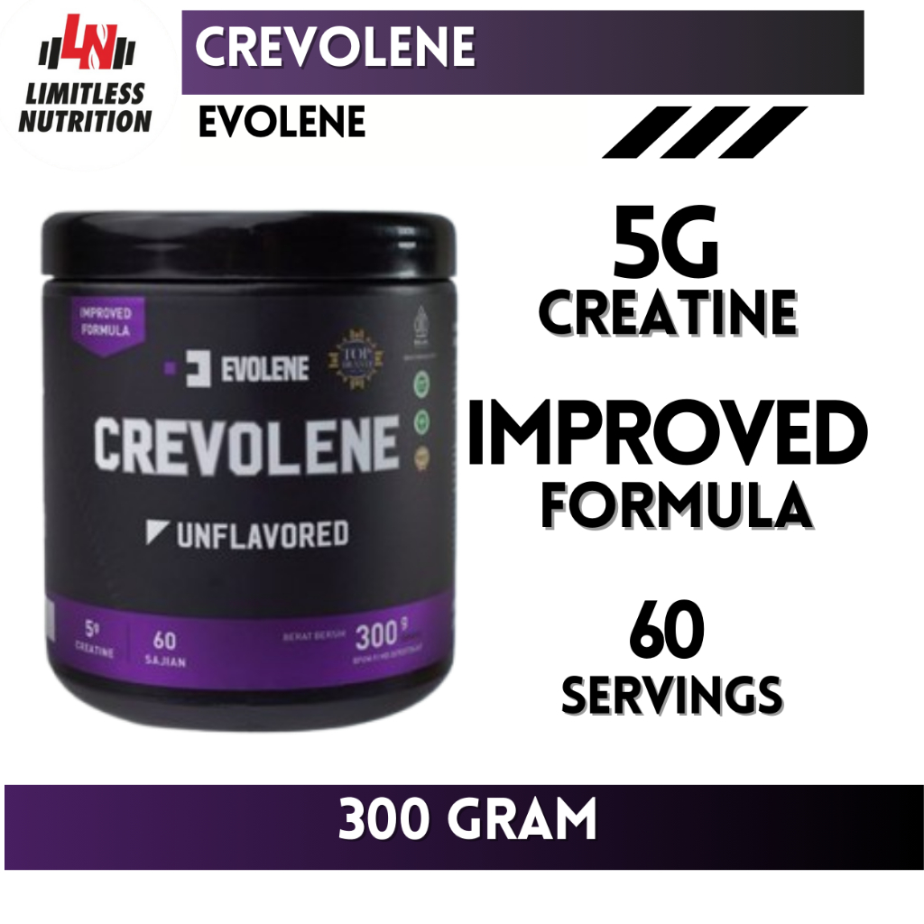 Evolene Crevolene Creatine 60 Servings Micronized Creatine