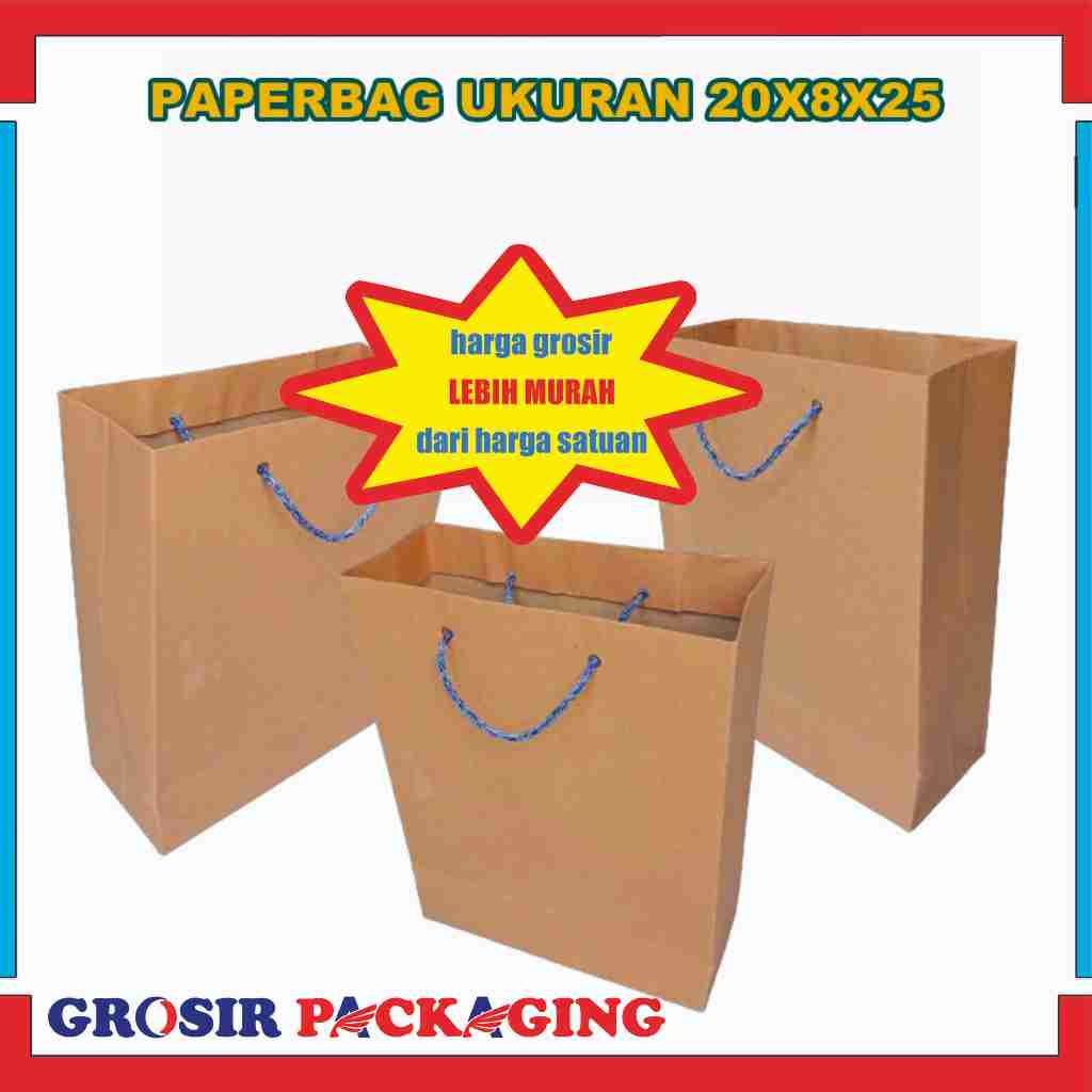 

(PAKET 20 LUSIN) Paperbag 20x8x25 Cm/ Tas Kado/ Tas Souvenir/ Paperbag