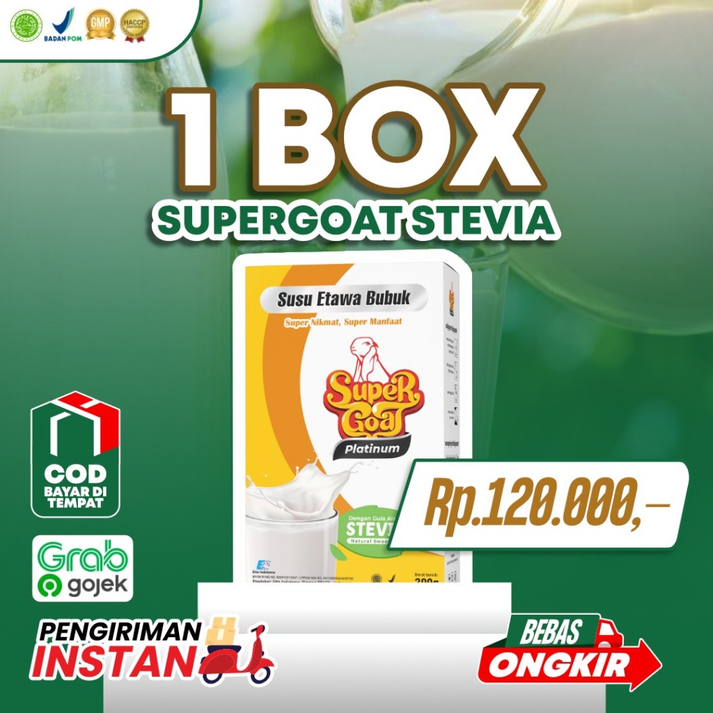 

Supergoat Platinum Stevia Nutrisi Alami Pemanis Sehat dan Solusi untuk Gula Darah Stabil