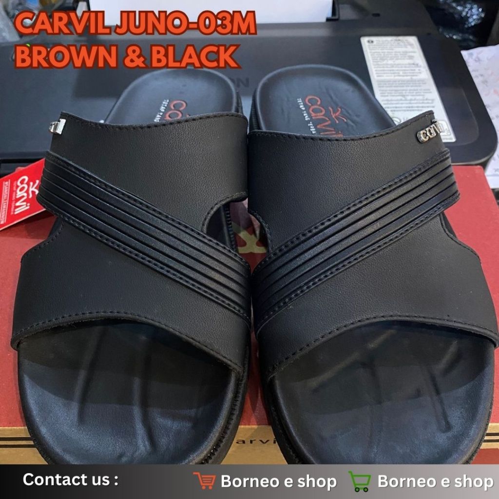 [BISA COD] sandal CARVIL 100% original/ sandal pria/sandal pria/sandal fashion CARVIL JUNO-03 BLACK 