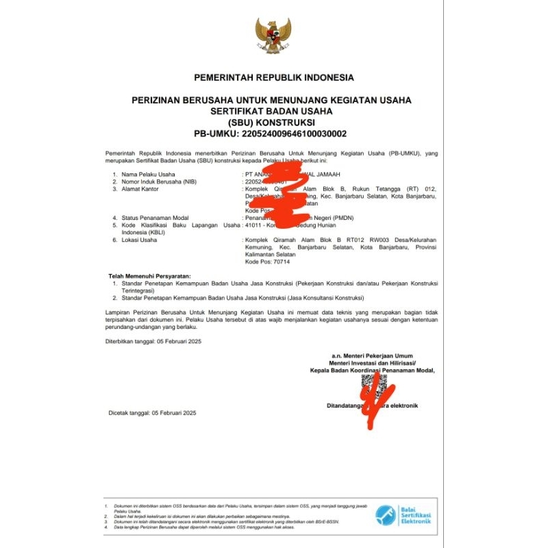 

nib badan usaha pt, cv ,lembaga