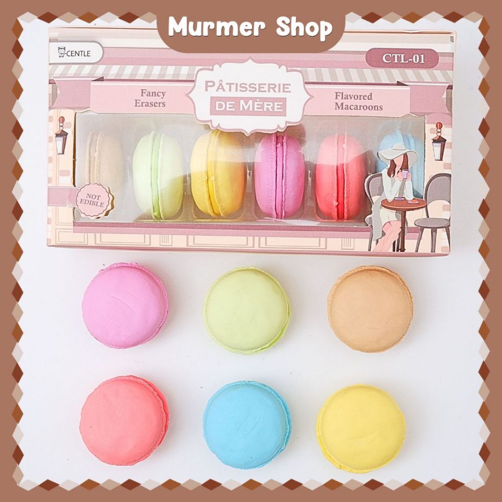 

Penghapus 3D Macaron Hapusan kue lucu Unik Eraser Karakter Macaron Cake Miniatur setip